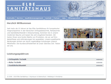 Tablet Screenshot of elbe-sanitaetshaus.de
